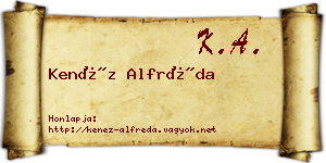 Kenéz Alfréda névjegykártya